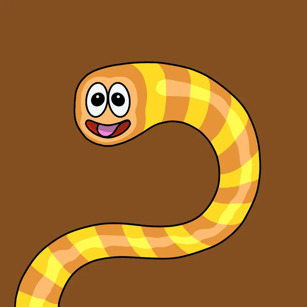 Swirly Worm Orange — Hedz No. 038, recovered original artwork by Matt Furie