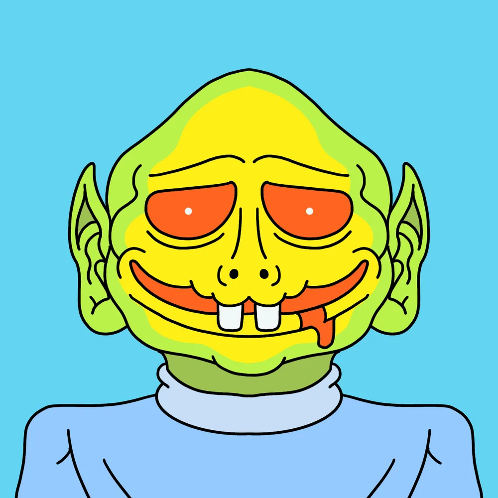 Alien Creepazoid — Hedz No. 386, recovered original artwork by Matt Furie