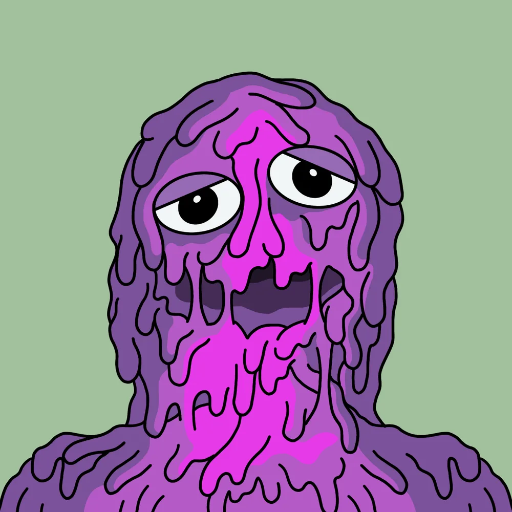 Pinkgoo Moaner — Hedz No. 402, recovered original artwork by Matt Furie