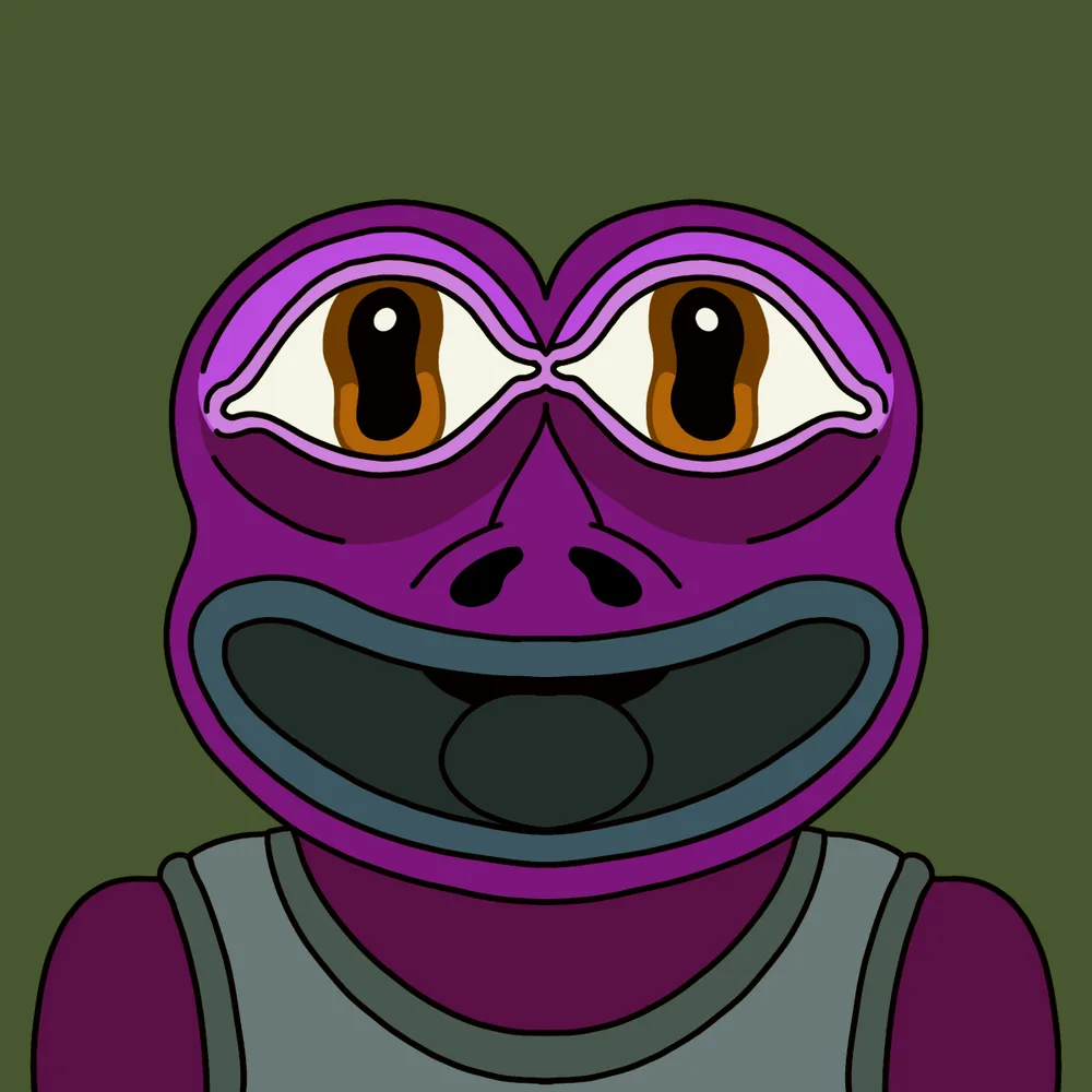 Purple Frog Smileboy — Hedz No. 405, recovered original artwork by Matt Furie