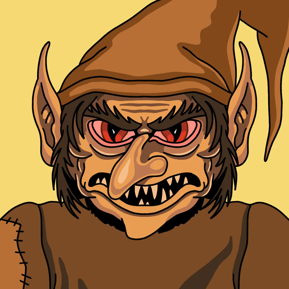Goblin Dealer Brown Acid — Hedz No. 406, recovered original artwork by Matt Furie