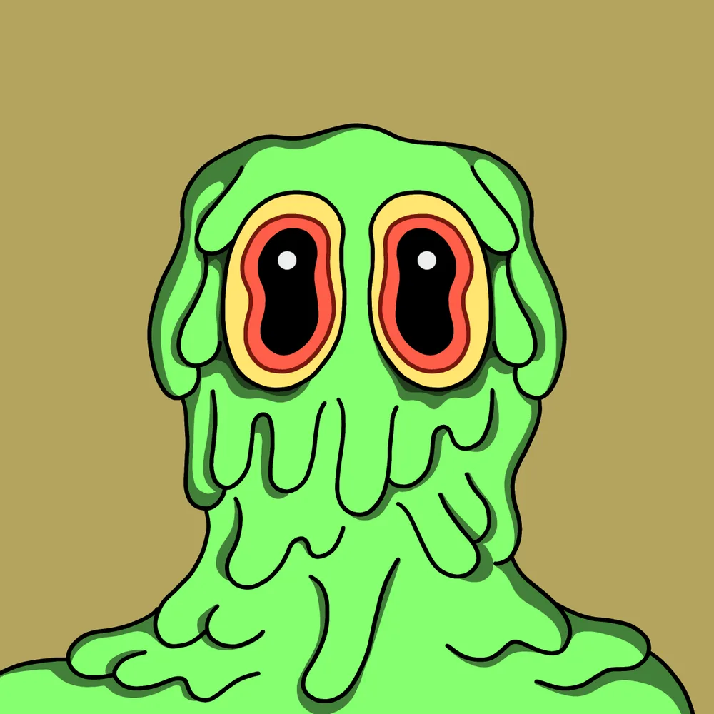 Green Drain-brain — Hedz No. 408, recovered original artwork by Matt Furie