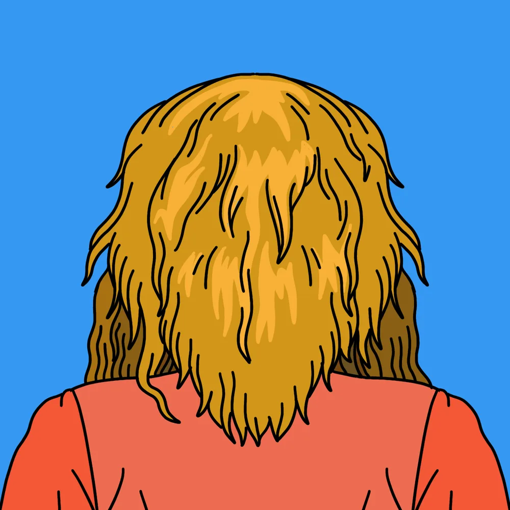 Hairface Chiller — Hedz No. 413, recovered original artwork by Matt Furie