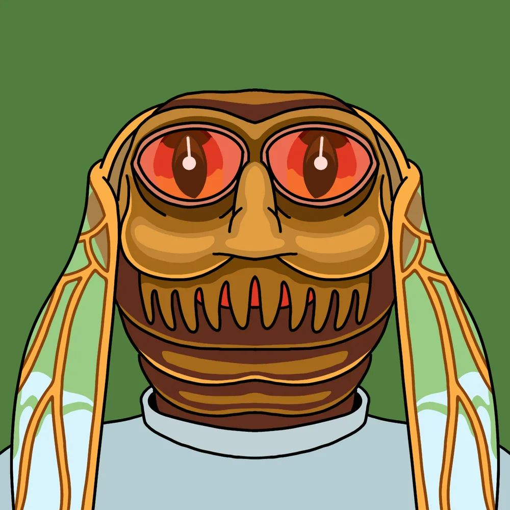 Cicada Summerfriend — Hedz No. 439, recovered original artwork by Matt Furie