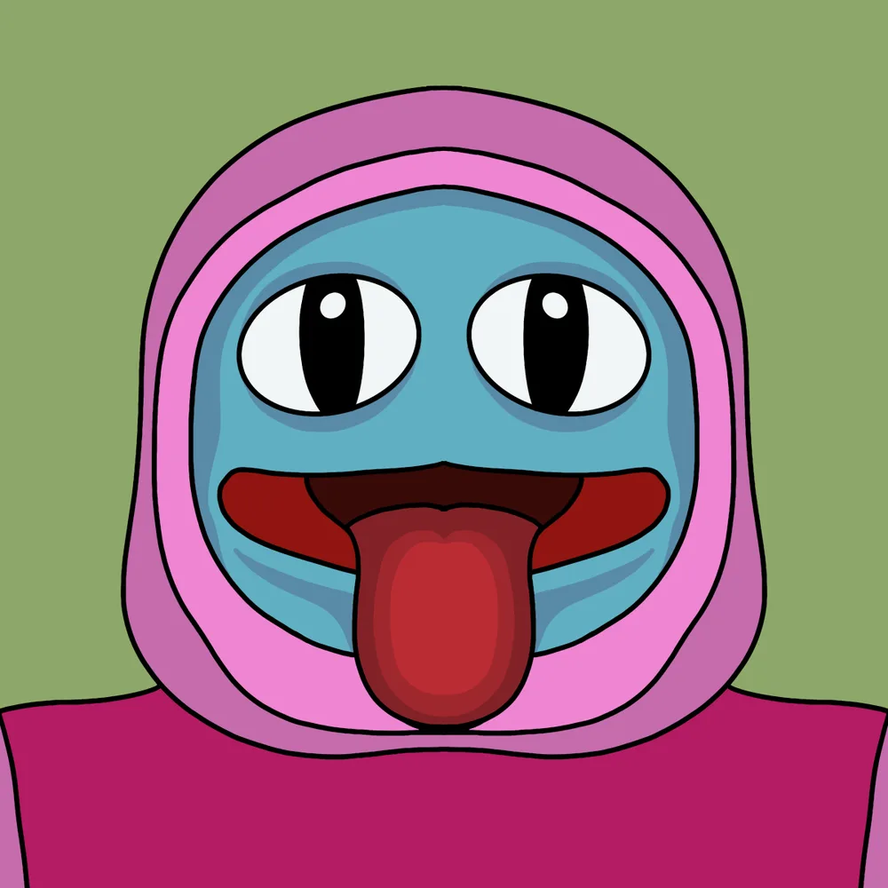 Pink Hood Froglicker — Hedz No. 441, recovered original artwork by Matt Furie