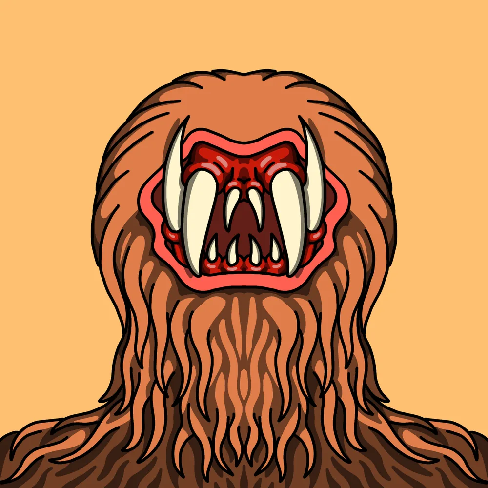 Orange Meanie — Hedz No. 045, recovered original artwork by Matt Furie