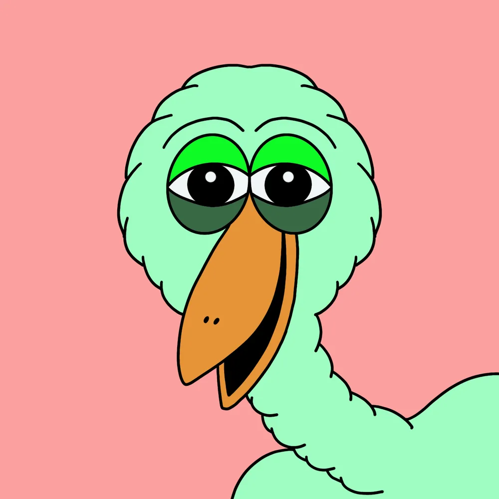 Pardon Greenbeak — Hedz No. 046, recovered original artwork by Matt Furie