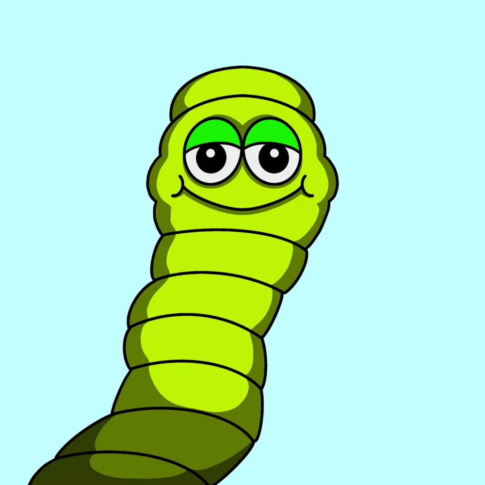 Fuddle Worm — Hedz No. 465, recovered original artwork by Matt Furie