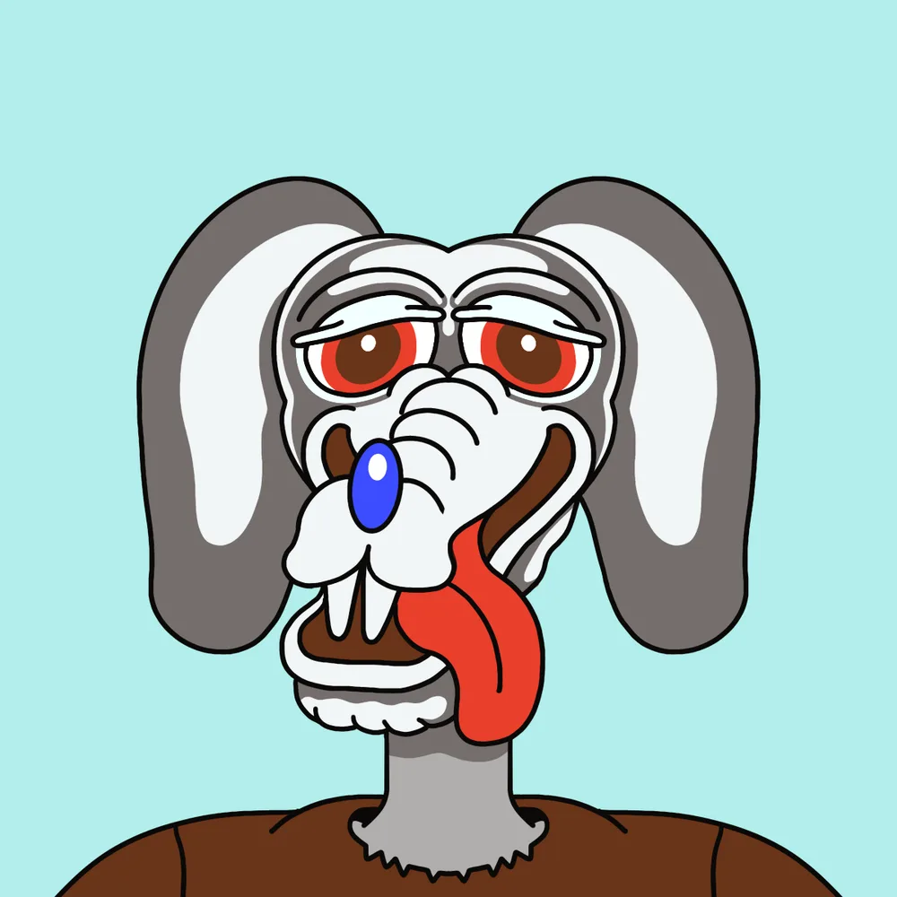 Doglick Shaggy White — Hedz No. 469, recovered original artwork by Matt Furie