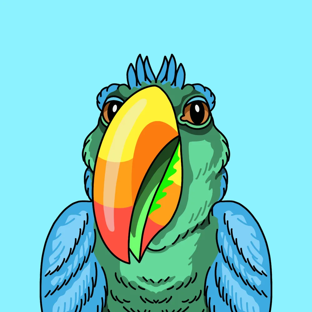 Tucan — Hedz No. 473, recovered original artwork by Matt Furie