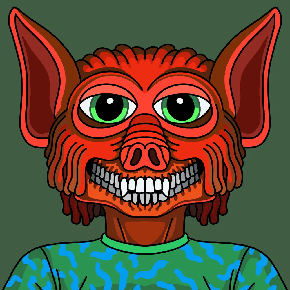 Batface Swidler — Hedz No. 474, recovered original artwork by Matt Furie