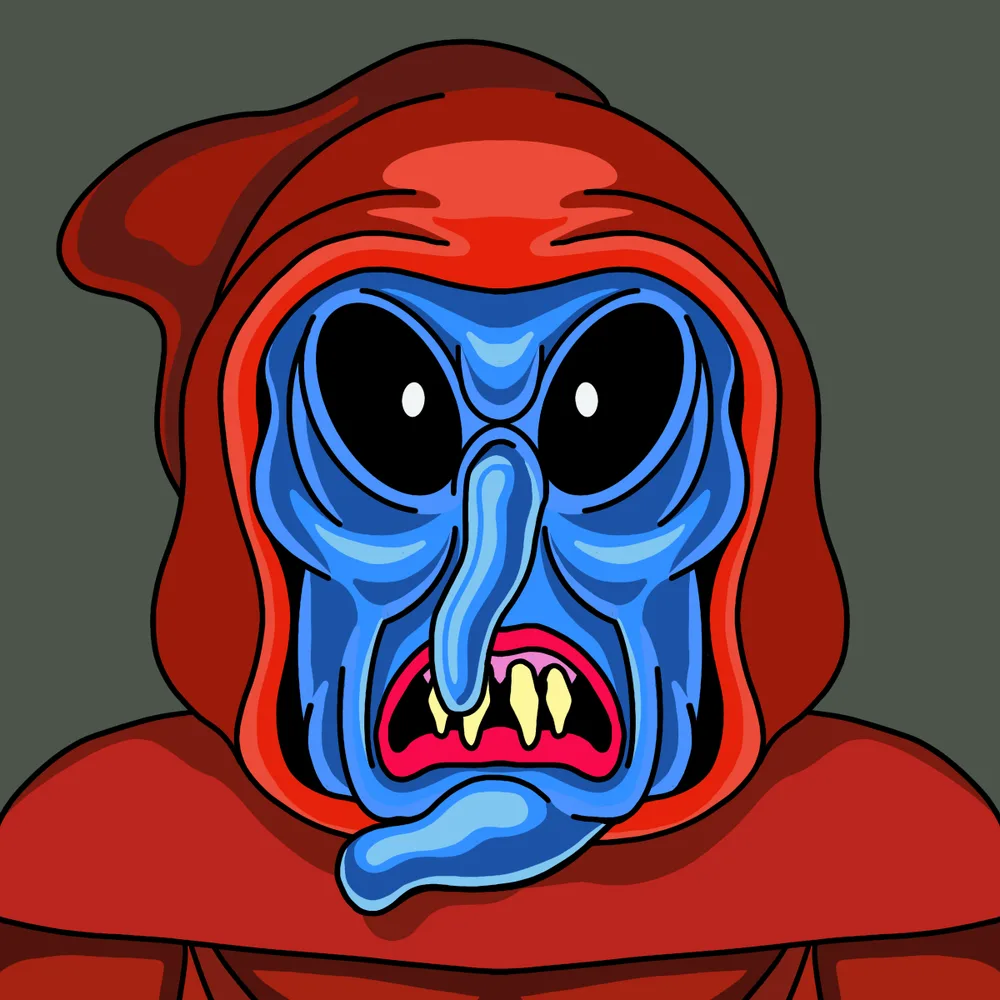 Bluewitch Redhoodie — Hedz No. 481, recovered original artwork by Matt Furie