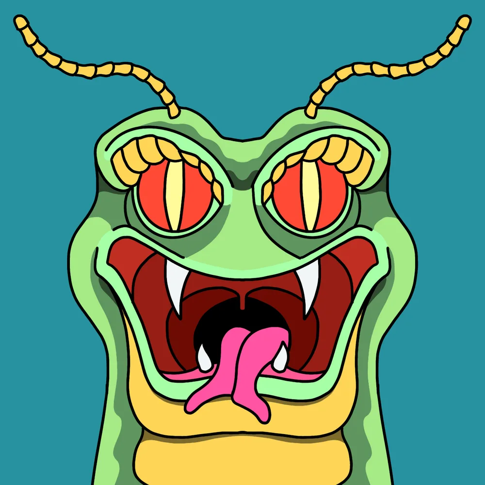 Snake-a-pede — Hedz No. 484, recovered original artwork by Matt Furie