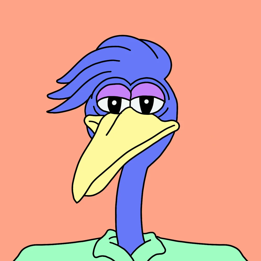 Richbird Niceguy — Hedz No. 487, recovered original artwork by Matt Furie