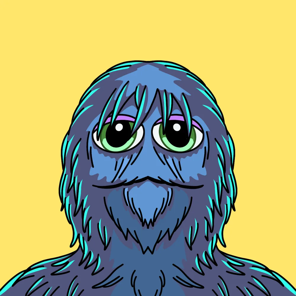 Blue Muffy — Hedz No. 499, recovered original artwork by Matt Furie
