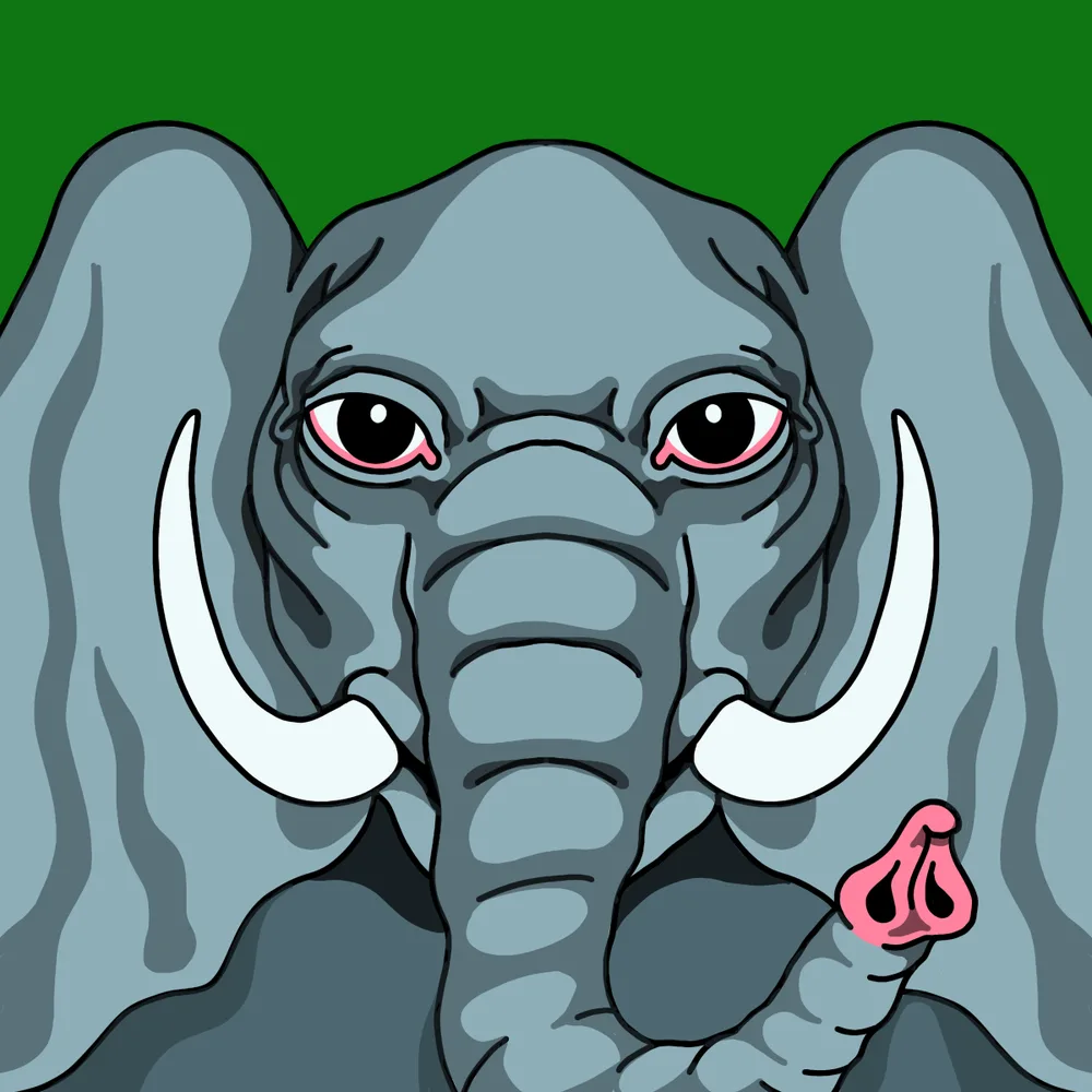 Elephant — Hedz No. 509, recovered original artwork by Matt Furie