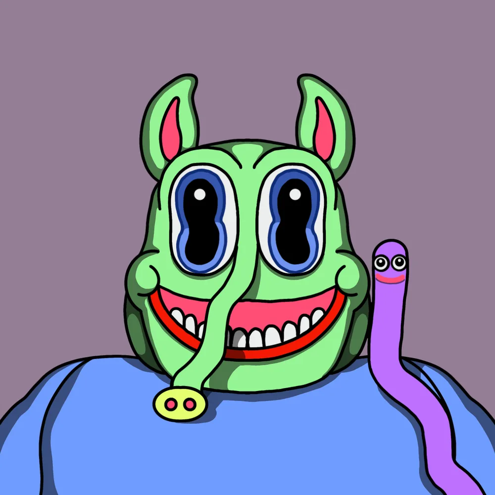 Snardler Wormfriend — Hedz No. 517, recovered original artwork by Matt Furie