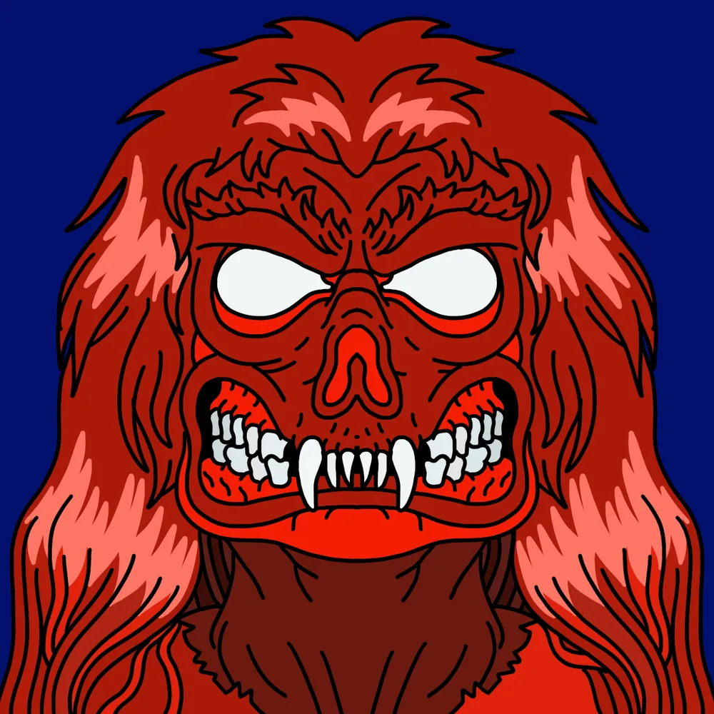 Deathhead Teethgrinder — Hedz No. 052, recovered original artwork by Matt Furie
