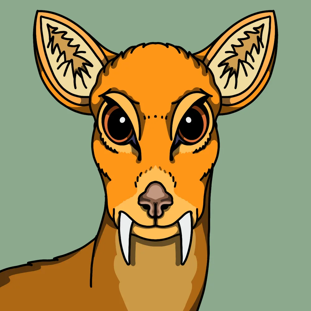Water Deer — Hedz No. 525, recovered original artwork by Matt Furie