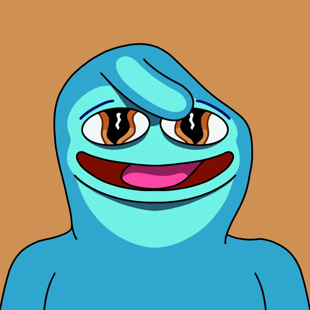 Swoophair Blue Gumbo — Hedz No. 527, recovered original artwork by Matt Furie