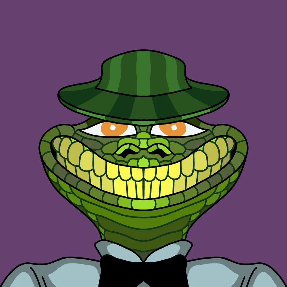 Aligator Smiley — Hedz No. 539, recovered original artwork by Matt Furie