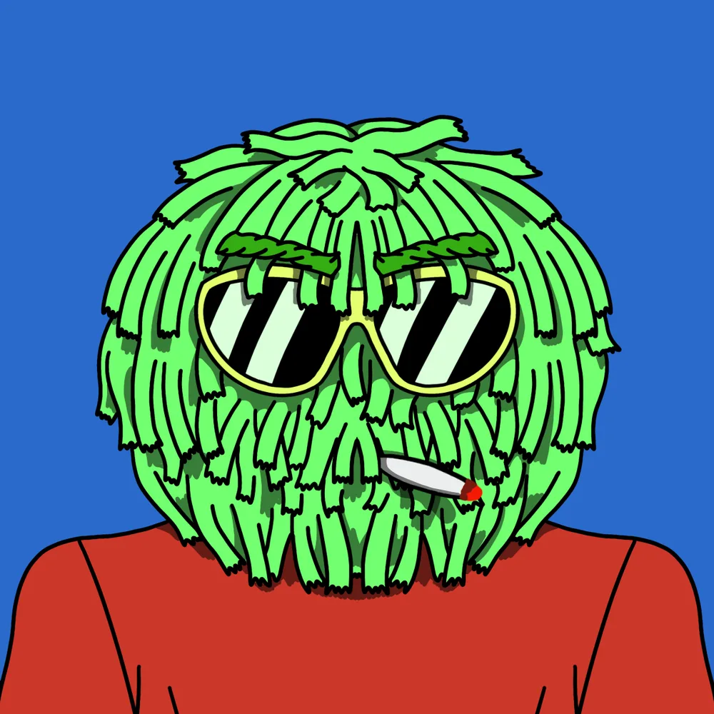 Fried Guy Green — Hedz No. 542, recovered original artwork by Matt Furie