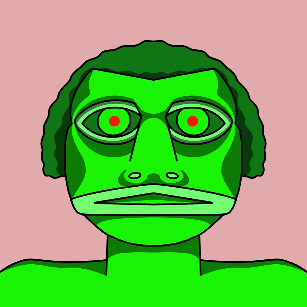 Green Giant — Hedz No. 543, recovered original artwork by Matt Furie