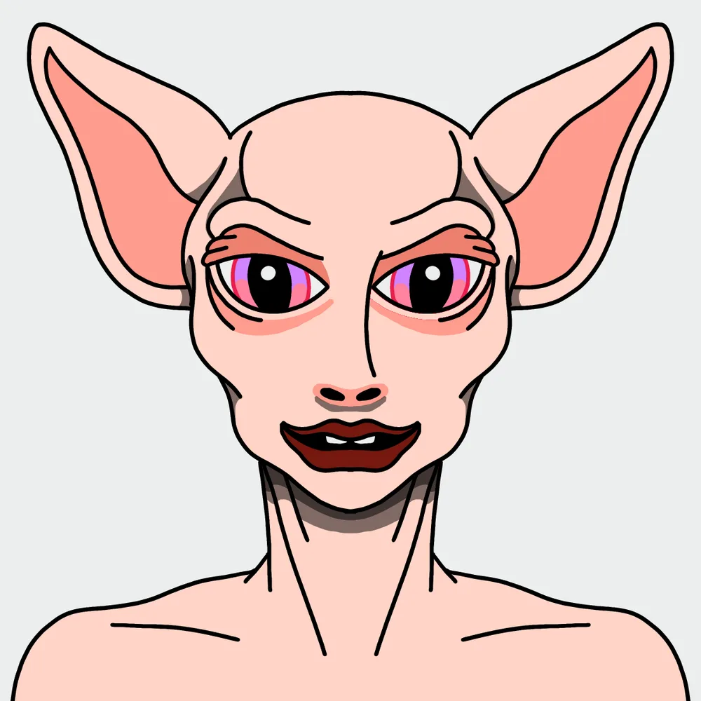 Nude Rat Girl — Hedz No. 545, recovered original artwork by Matt Furie