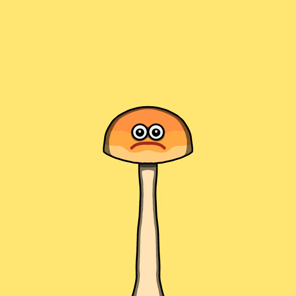 Sad Babyboy Shroom — Hedz No. 546, recovered original artwork by Matt Furie