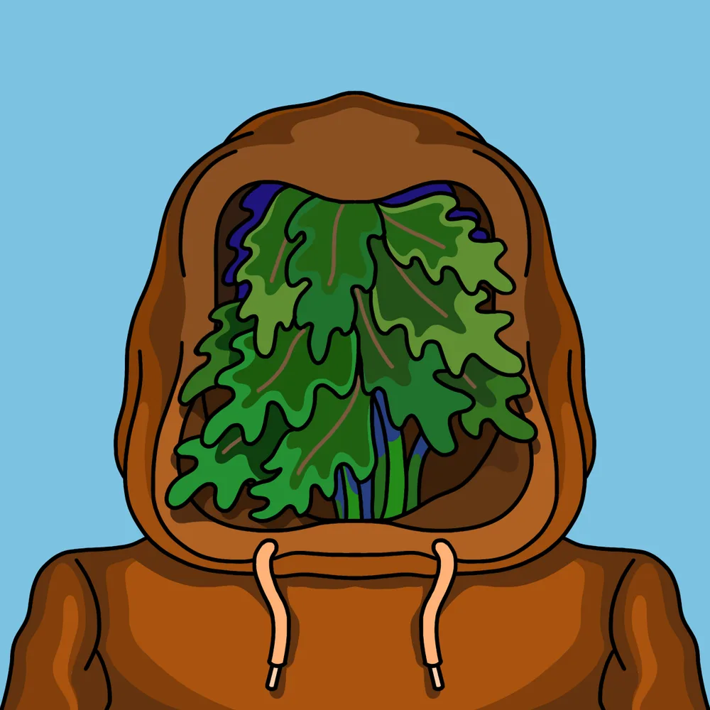 Vineface Brownhoodie — Hedz No. 555, recovered original artwork by Matt Furie