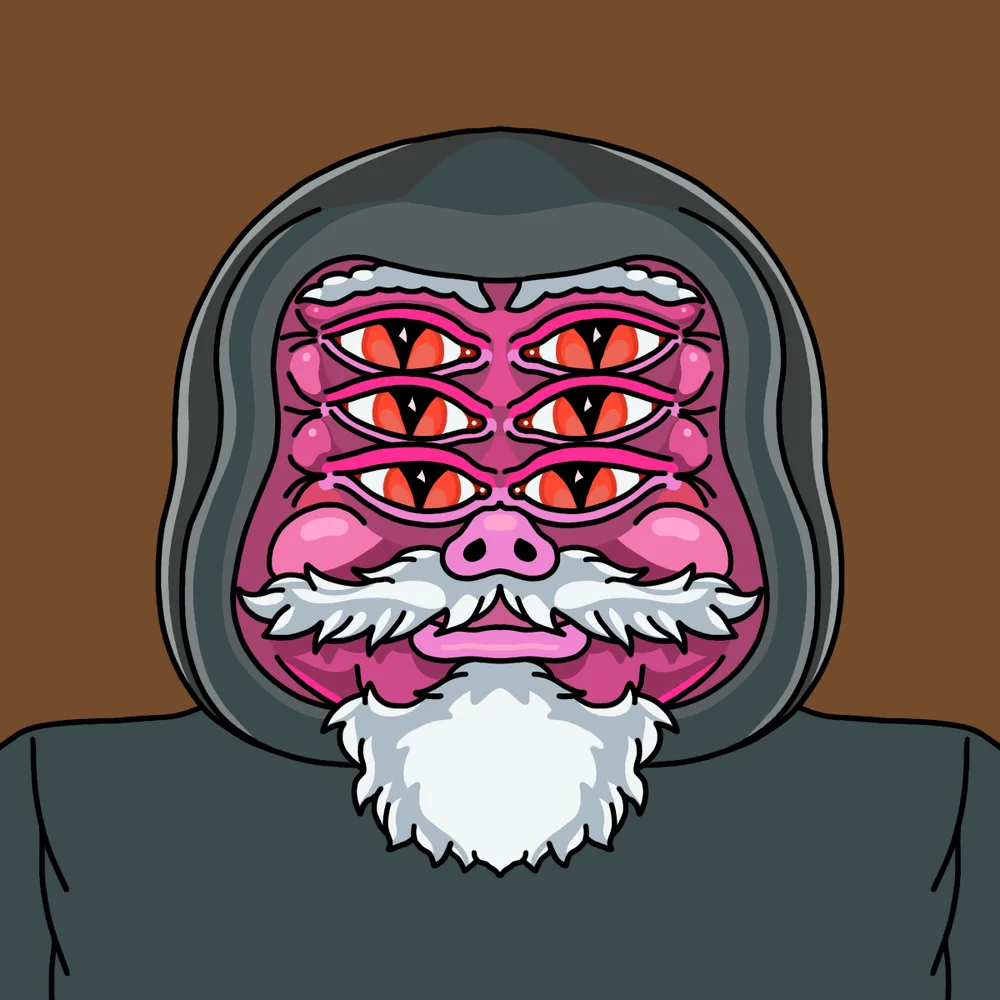 Many-eyed Wizard — Hedz No. 565, recovered original artwork by Matt Furie