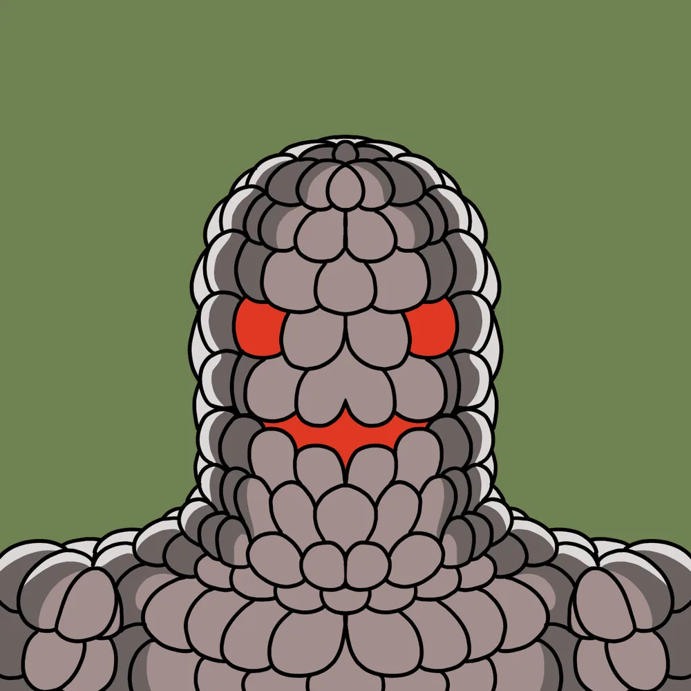 Rockdweller — Hedz No. 057, recovered original artwork by Matt Furie