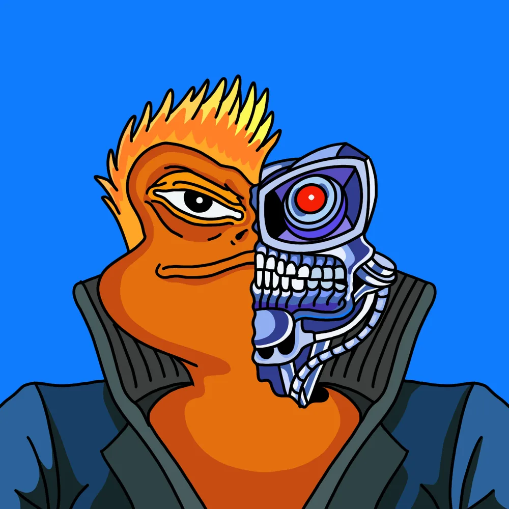 Cyborg Frogfucker — Hedz No. 576, recovered original artwork by Matt Furie