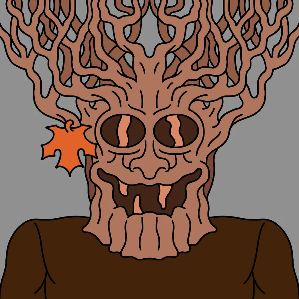Treeboy Leaf-earring — Hedz No. 577, recovered original artwork by Matt Furie