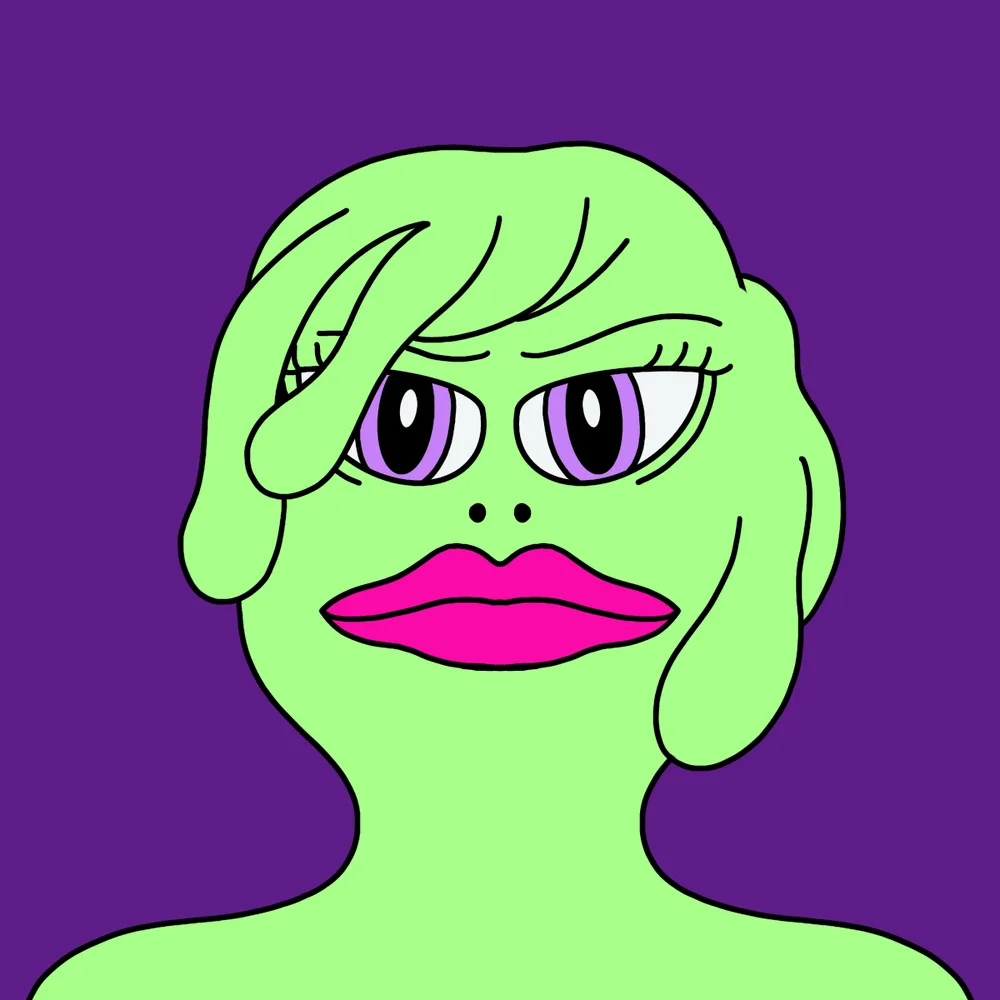 Greengal Pinklipz — Hedz No. 584, recovered original artwork by Matt Furie