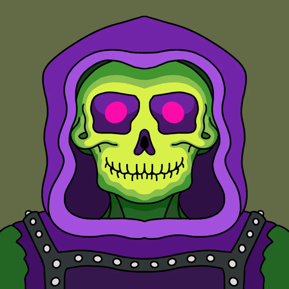 Lil Skelly — Hedz No. 589, recovered original artwork by Matt Furie