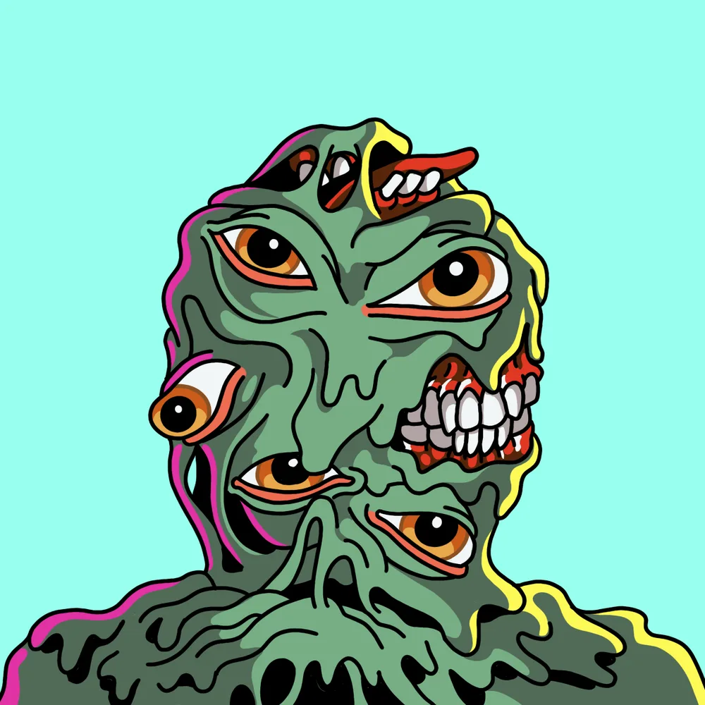 Dungeon Slimelord — Hedz No. 595, recovered original artwork by Matt Furie