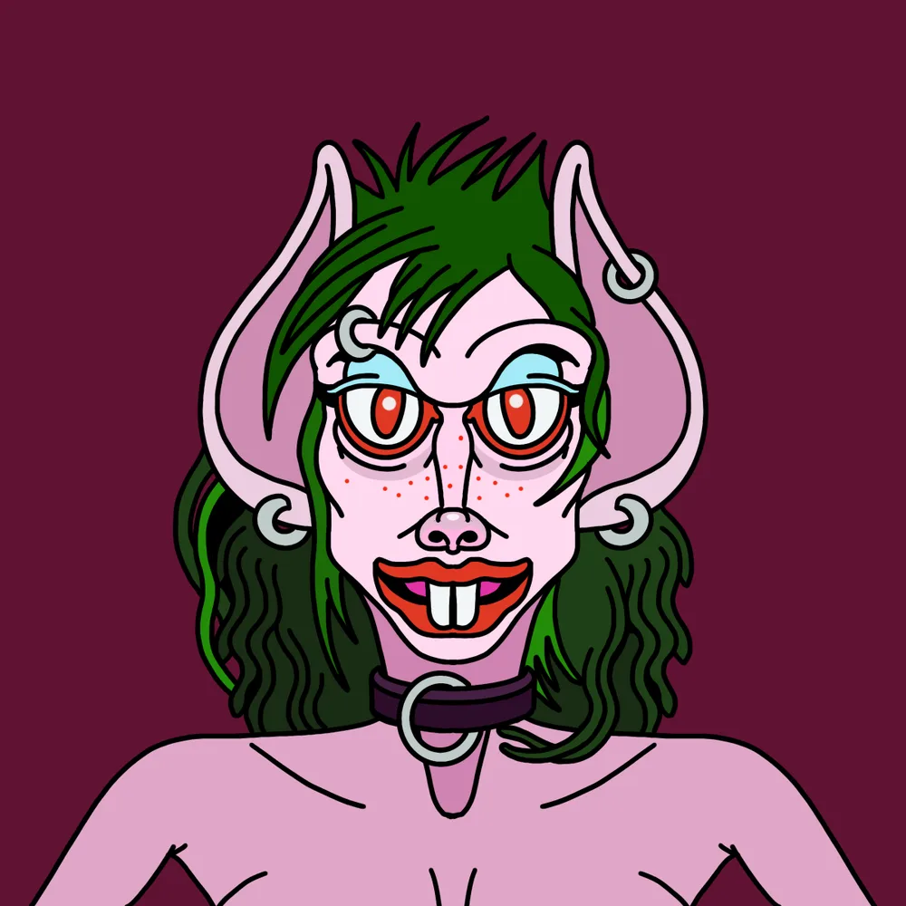 Bat-eared Goth — Hedz No. 604, recovered original artwork by Matt Furie