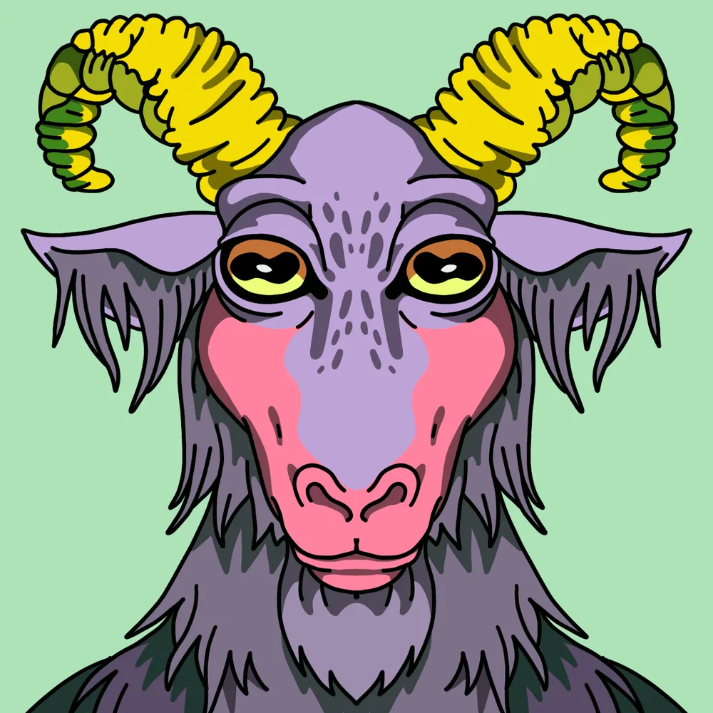 Goatface — Hedz No. 609, recovered original artwork by Matt Furie