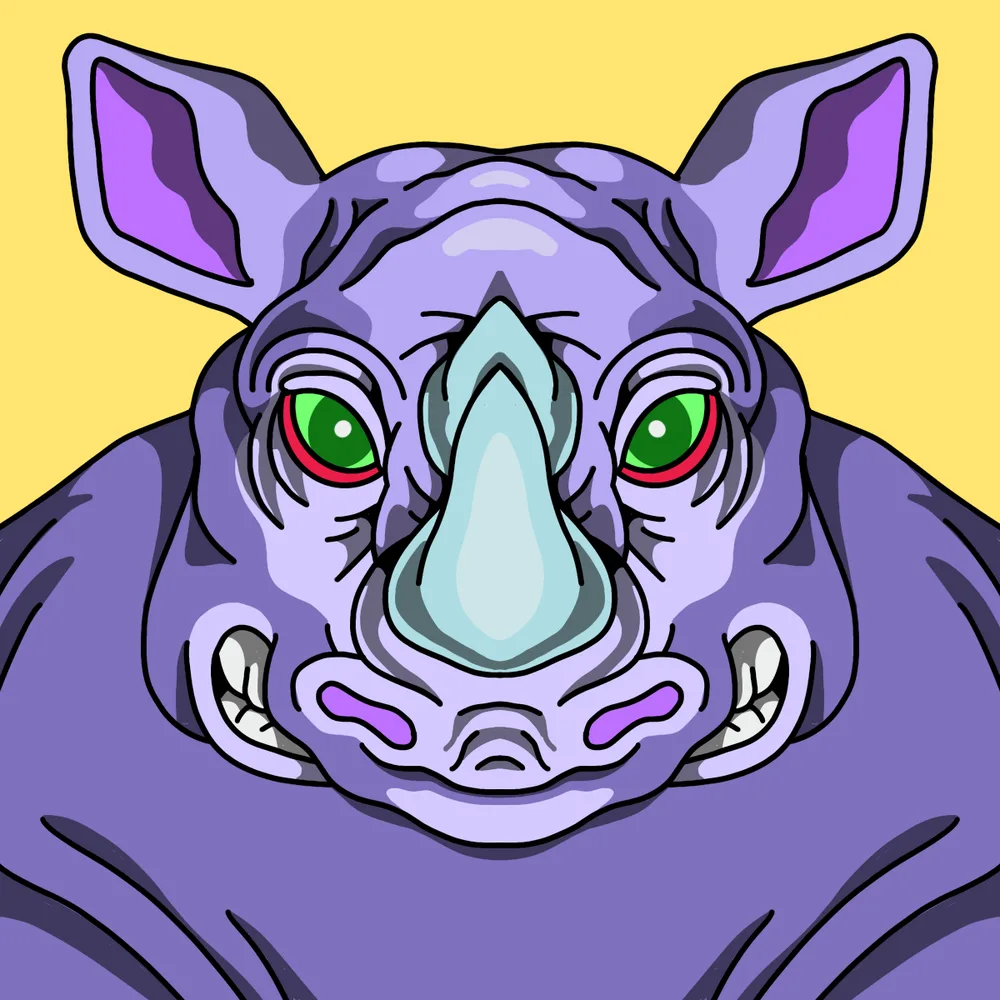 Rhino — Hedz No. 610, recovered original artwork by Matt Furie