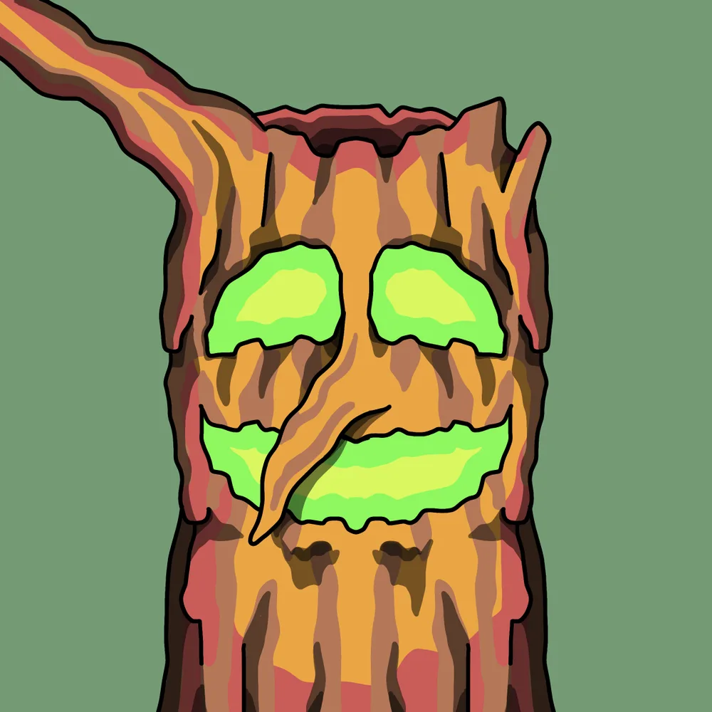 Stumpy Green-glow — Hedz No. 622, recovered original artwork by Matt Furie