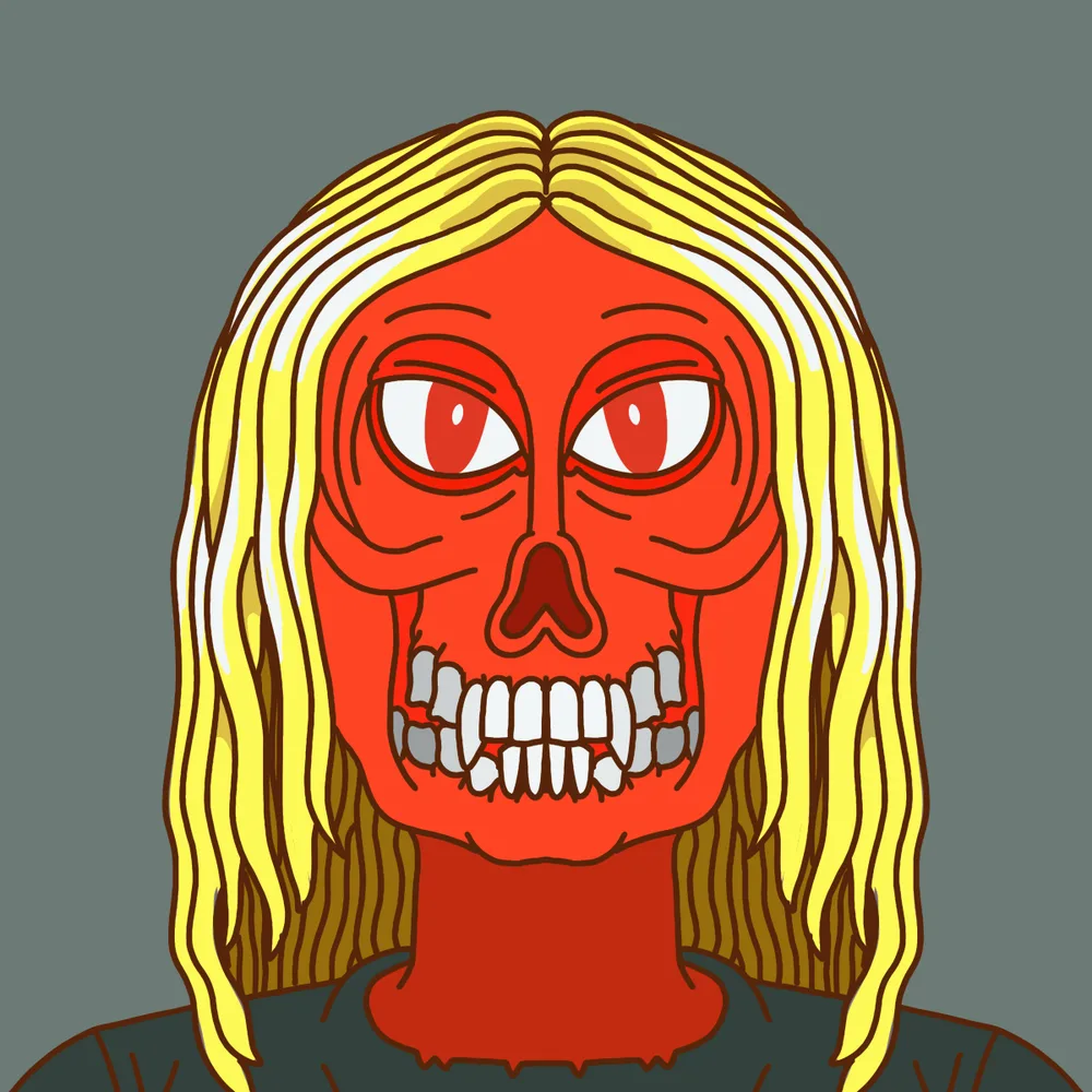 Redskull Blondie — Hedz No. 626, recovered original artwork by Matt Furie