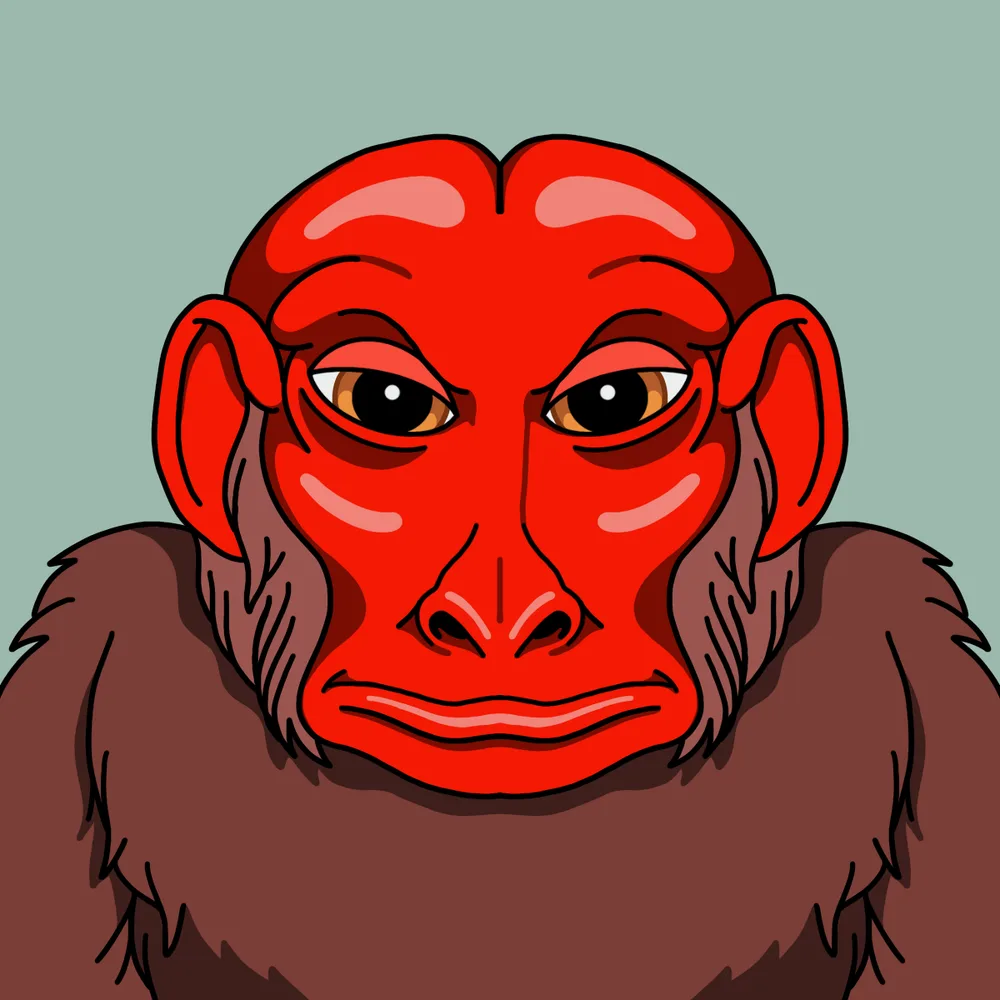 Angry Monkey — Hedz No. 628, recovered original artwork by Matt Furie