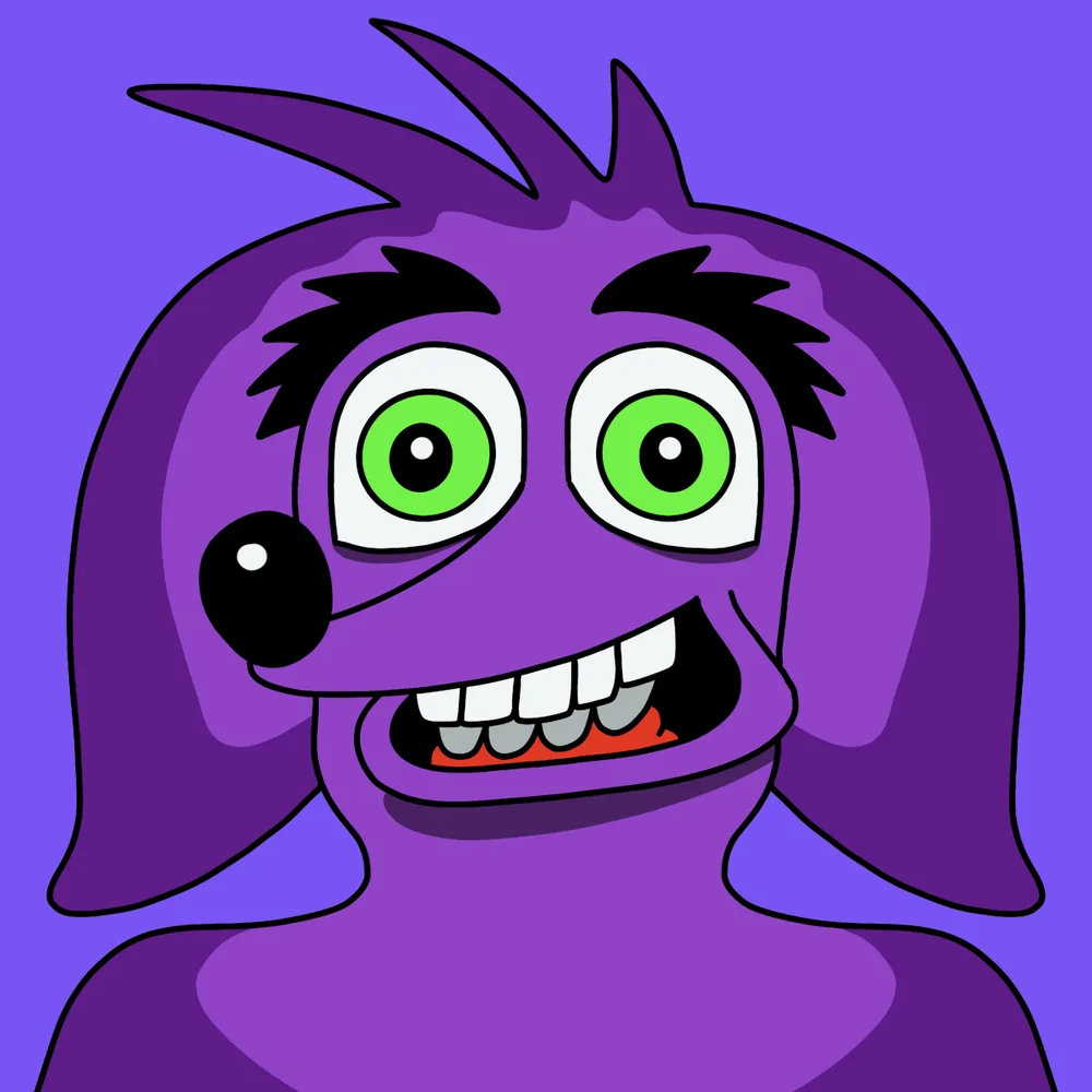 Purple Houndsniffer — Hedz No. 630, recovered original artwork by Matt Furie