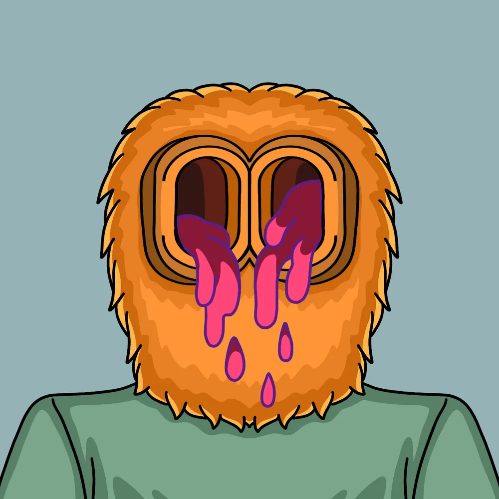 Litefur Pink Oozer — Hedz No. 635, recovered original artwork by Matt Furie