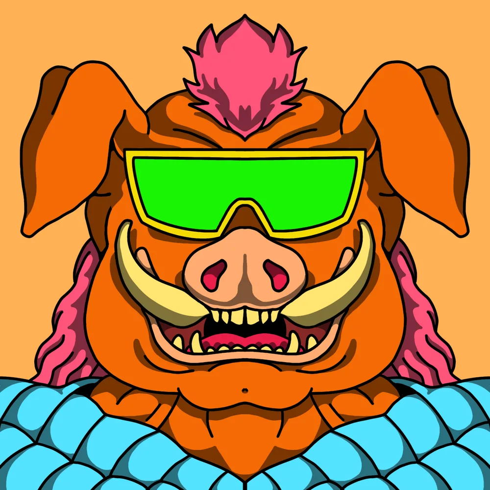 Spaceface Partyhog — Hedz No. 646, recovered original artwork by Matt Furie