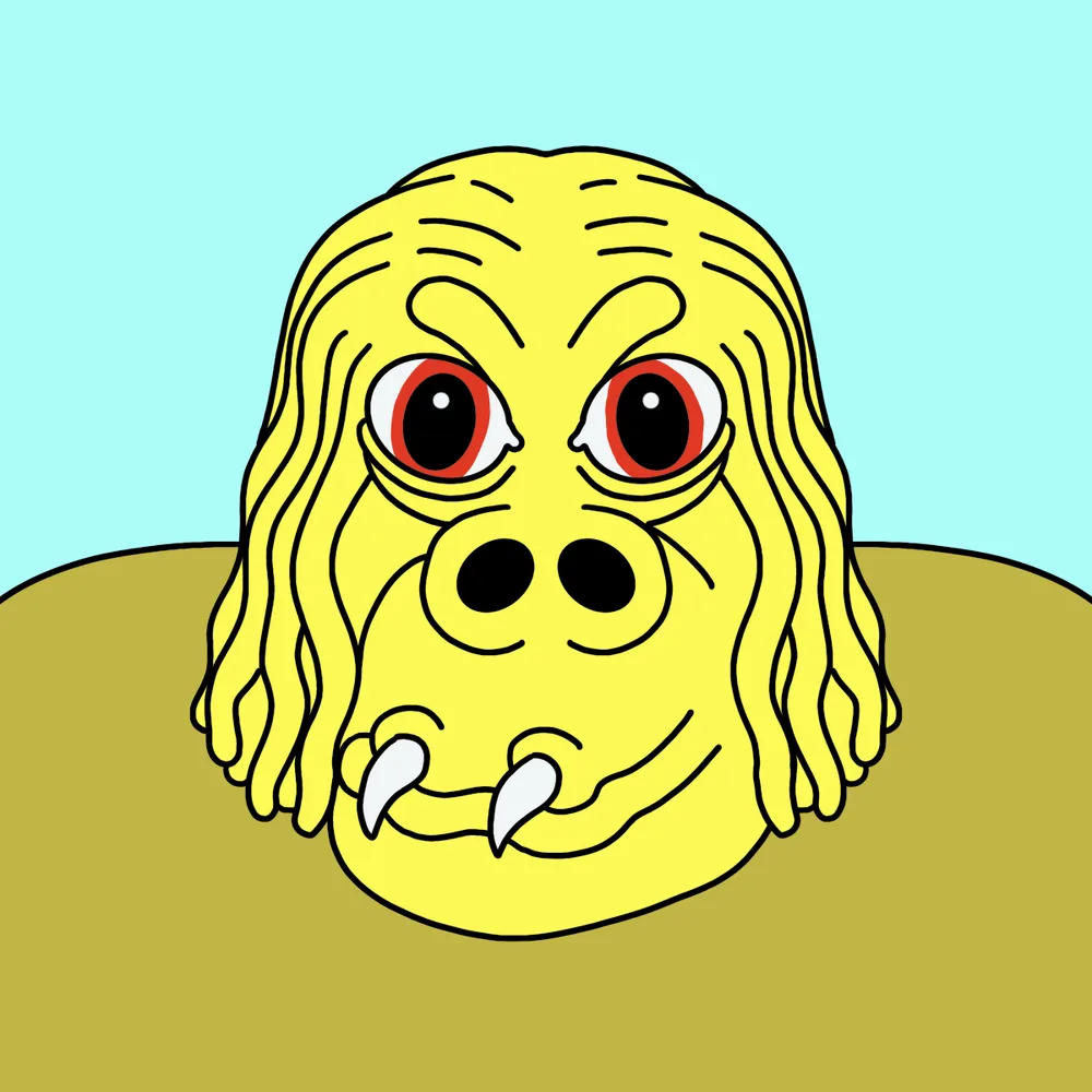 Yellow Dimple-pricker — Hedz No. 649, recovered original artwork by Matt Furie