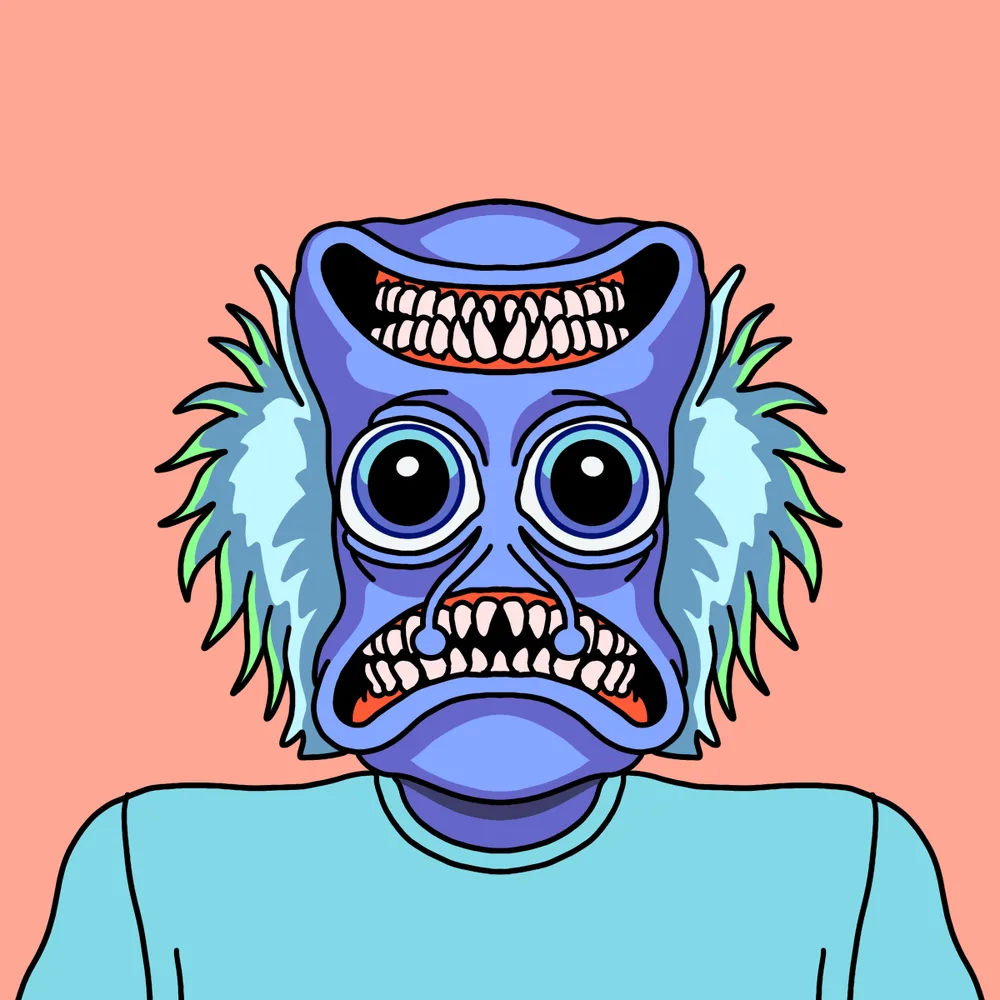 Doubleface Blue — Hedz No. 650, recovered original artwork by Matt Furie