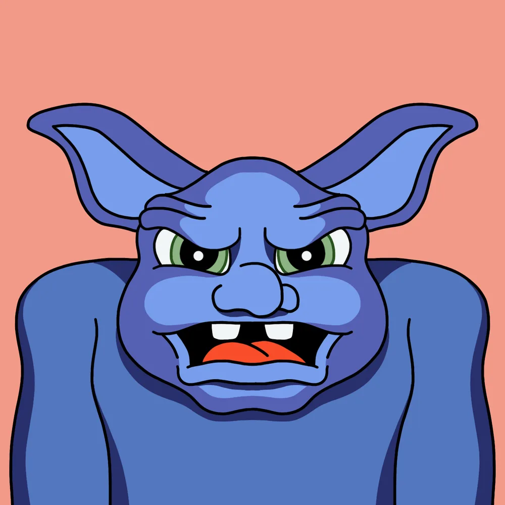 Blue Mean Snoid — Hedz No. 654, recovered original artwork by Matt Furie