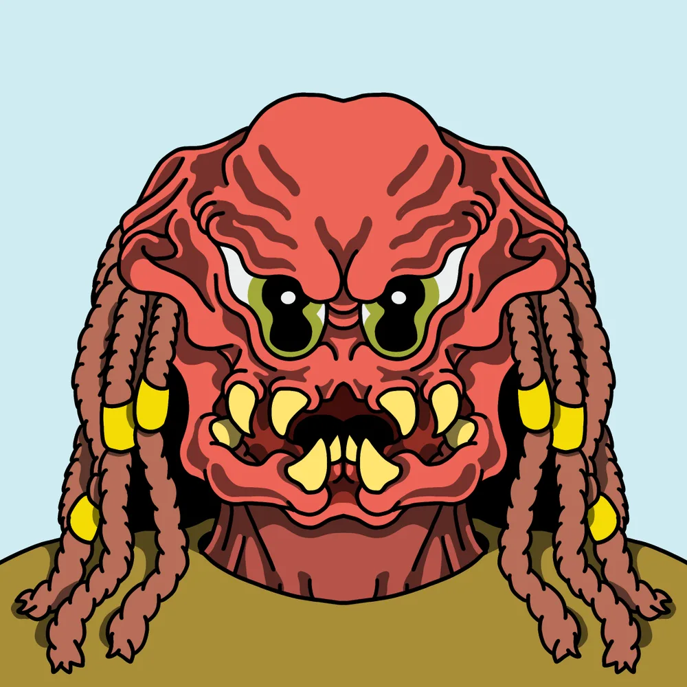 Natty Predator Red — Hedz No. 663, recovered original artwork by Matt Furie